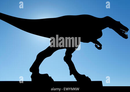 Silhouette de Tyrannosaurus rex (T-Rex), Dinosaur Dinosaur Ridge Visitor Centre, Morrison, Colorado USA Banque D'Images