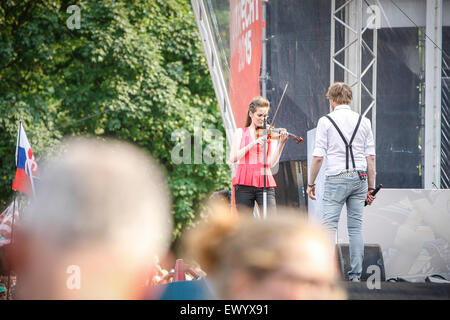 Utrecht, Pays-Bas. 2 juillet, 2015. Présentation de l'équipe Tour de France, le jeudi 2 juillet 2015. Utrecht, Pays-Bas : Jan de Wild/Alamy Live News Banque D'Images