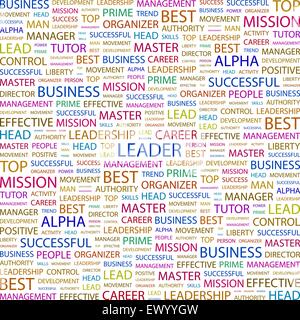 LEADER. Concept d'arrière-plan wordcloud illustration. Concept d'impression word cloud. Collage graphique. Illustration de Vecteur