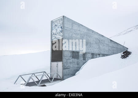 Avis de Global Seed Vault, Svalbard, Norvège Banque D'Images