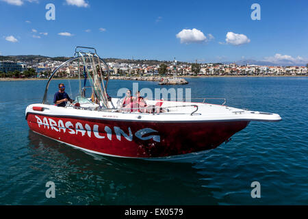 Le parapente voile, la Crète Rethymno Grèce Banque D'Images