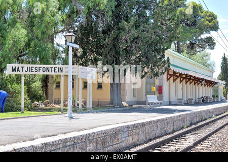 La gare historique Matjiesfontein dans la province du Cap-Occidental en Afrique du Sud Banque D'Images