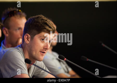 Utrecht, Pays-Bas. 06Th Juillet, 2015. Luke Durbridge Orica-GreenEdge au cours de la conférence de presse avant le Tour de France 2015 Grand Départ. Credit : Action Plus Sport/Alamy Live News Banque D'Images