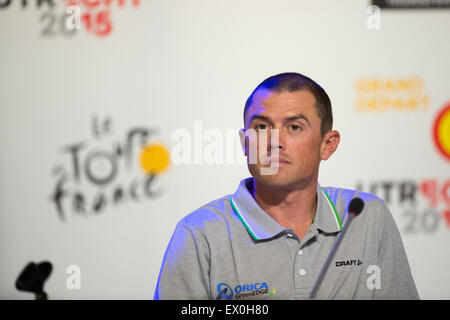 Utrecht, Pays-Bas. 06Th Juillet, 2015. Simon Gerrans Orica-GreenEdge au cours de la conférence de presse avant le Tour de France 2015 Grand Départ. Credit : Action Plus Sport/Alamy Live News Banque D'Images