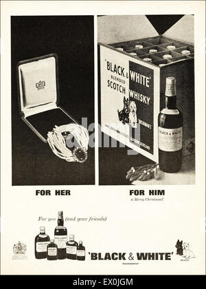 1960 circa 1964 Publicité Publicité pour magazine Black & White Scotch Whisky