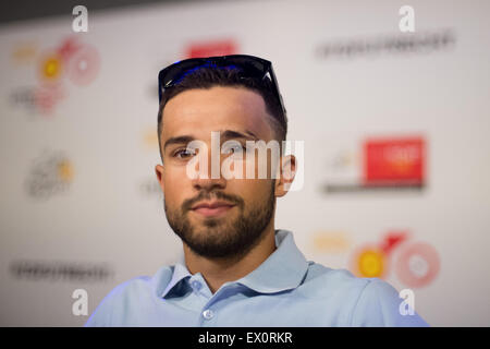 Utrecht, Pays-Bas. 06Th Juillet, 2015. Nacer Bouhanni Cofidis au cours de la conférence de presse avant le Tour de France 2015 Grand Départ. Credit : Action Plus Sport/Alamy Live News Banque D'Images