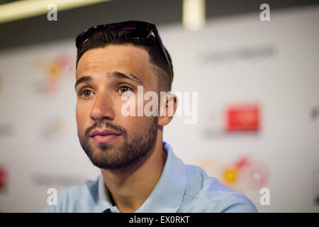 Utrecht, Pays-Bas. 06Th Juillet, 2015. Nacer Bouhanni Cofidis au cours de la conférence de presse avant le Tour de France 2015 Grand Départ. Credit : Action Plus Sport/Alamy Live News Banque D'Images