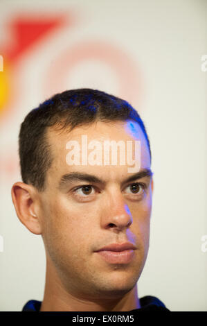 Utrecht, Pays-Bas. 06Th Juillet, 2015. Richie porte l'équipe Sky au cours de la conférence de presse avant le Tour de France 2015 Grand Départ. Credit : Action Plus Sport/Alamy Live News Banque D'Images