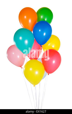 Image colorfun flottante de ballons. Isolé sur blanc. Banque D'Images