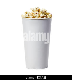 Popcorn isolé sur fond blanc Banque D'Images