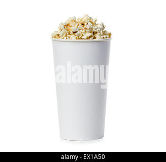 Popcorn isolé sur fond blanc Banque D'Images