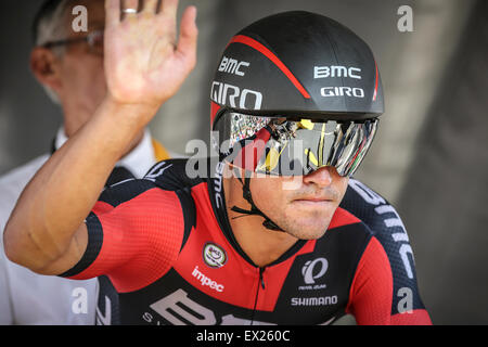 Utrecht, Pays-Bas. 4 juillet, 2015. Tour de France Étape de l'essai du temps, GREG VAN AVERMAET, de l'équipe BMC : Jan de Wild/Alamy Live News Banque D'Images