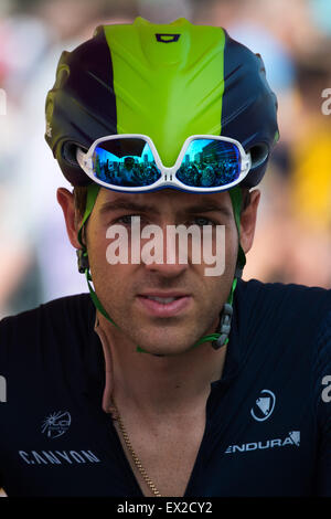 Utrecht, Pays-Bas. Le 04 juillet, 2015. Alex Dowsett à venir de la phase 2 de la Tour de France 2015 à Utrecht Zélande. Credit : Action Plus Sport/Alamy Live News Banque D'Images