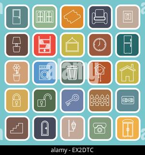 Chambre télévision ligne connexes icônes sur fond bleu, vecteur d'actions Illustration de Vecteur