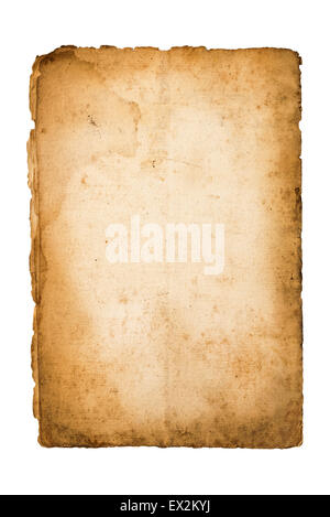 Dirty old paper isolated on white Banque D'Images