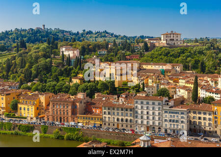 L'Oltrarno et Fort Belvedere à Florence, Italie Banque D'Images