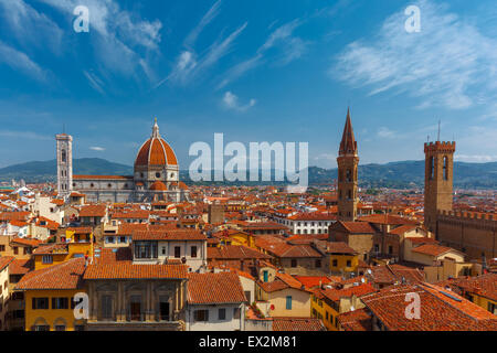 Duomo et de Bargello à Florence, Italie Banque D'Images