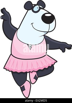 Une bonne caricature ballerine panda dans un tutu. Illustration de Vecteur