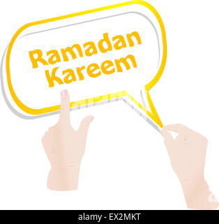 L'arabe la calligraphie islamique de Ramadan Kareem autocollants label texte jeu de tags Banque D'Images