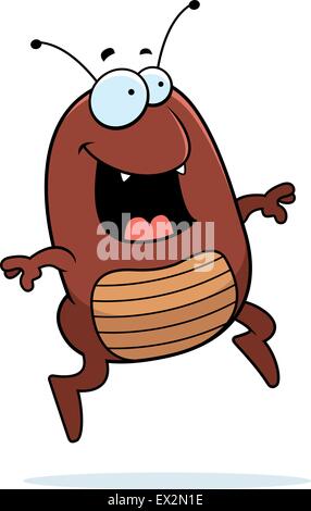 Un saut de puce cartoon heureux et souriants. Illustration de Vecteur