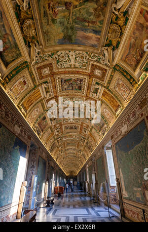 La Galerie de cartes, Galleria delle carte ville, une carte galerie sur le côté ouest de Musées du Vatican Banque D'Images