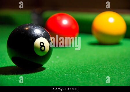 Billard/Snooker boules sur une table Banque D'Images