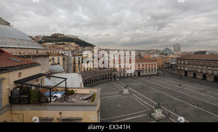 Naples, Italie - Piazza Plebiscito Banque D'Images