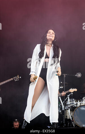 Jessie J - Nouveau look Festival Sans fil - Parc Finsbury - Londres Banque D'Images