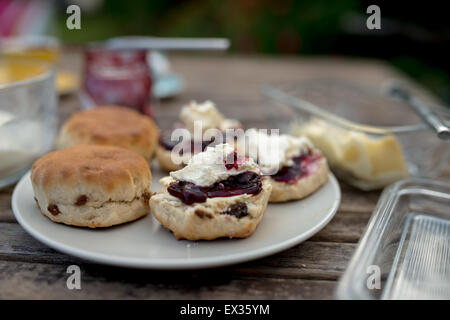 English Fresh Cream Tea - série Banque D'Images