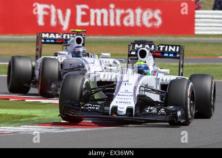 Silverstone, UK. 05 juillet, 2015. La Formule 1 Grand Prix de Grande-Bretagne. Paire Williams Felipe Massa et Valtteri Bottas. Credit : Action Plus Sport/Alamy Live News Banque D'Images