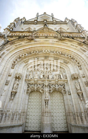 Entrée principale, Monastère royal de Brou, Monastère royale de Brou, construite par Margaret d'Autriche, style gothique Renaissance Banque D'Images