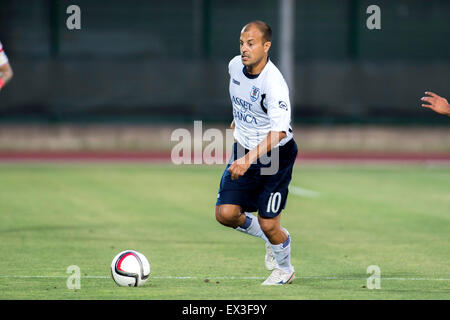 Serravalle, République de Saint-Marin. 2 juillet, 2015. Adrian Ricchiuti (La Fiorita) Football/Football : l'UEFA Europa League Premier tour de qualification 1ère manche match entre S.P. La Fiorita 0-5 FC Vaduz à Saint-marin Stadium à Serravalle, San Marino . © Maurizio Borsari/AFLO/Alamy Live News Banque D'Images