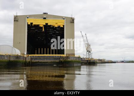 BAE Systems ship building en boîtier Scotstoun, Glasgow, Écosse, Royaume-Uni Banque D'Images