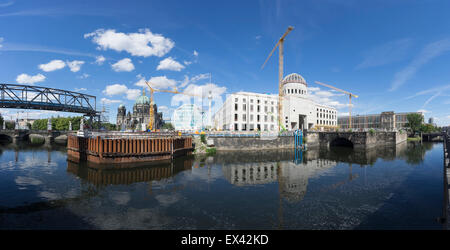 La construction de nouveaux palais de Berlin reconstruit ou Berliner Schloss sur l'île des musées à Mitte Berlin Allemagne Banque D'Images
