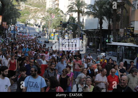 En Alicante Manifestación contra la Ley Mordaza Banque D'Images