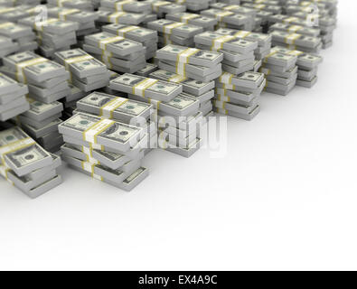 Pile de l'argent sur fond blanc Banque D'Images