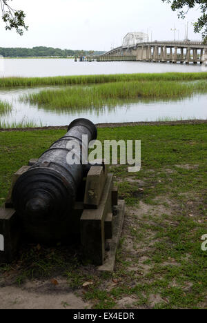 Richard C. Woods Memorial Bridge et de Beaufort en Caroline du Sud USA Banque D'Images