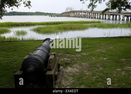 Richard C. Woods Memorial Bridge et de Beaufort en Caroline du Sud USA Banque D'Images