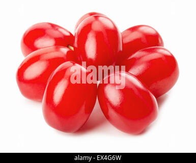 Cornels rouge isolé sur fond blanc. Banque D'Images