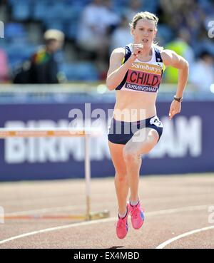 Eilidh enfant. 400m haies femmes. Championnats d'athlétisme britannique. Alexander Stadium, Perry Barr, Birmingham, Angleterre, Royaume-Uni. 05/07/2015. Banque D'Images