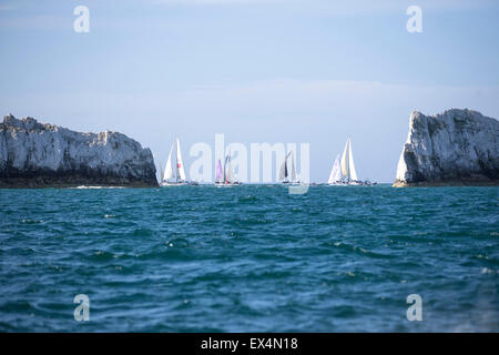 Les Aiguilles rondes disponibles et d'augmenter au cours des spinnakers 2015 Course de l'Île Ronde Banque D'Images