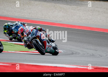 Misano Adriatico, Italie - 21 juin 2015 : Honda CBR1000RR SP de PATA Honda Superbike mondial, conduit par VD MARK Michael Banque D'Images