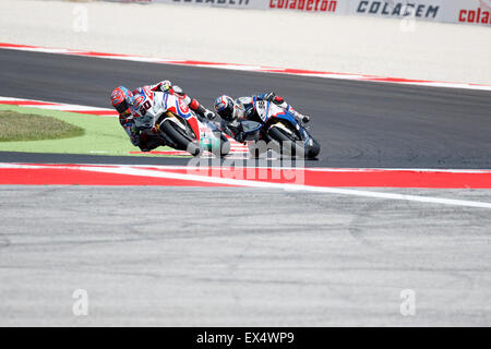 Misano Adriatico, Italie - 21 juin 2015 : Honda CBR1000RR SP de PATA Honda Superbike mondial, conduit par VD MARK Michael Banque D'Images