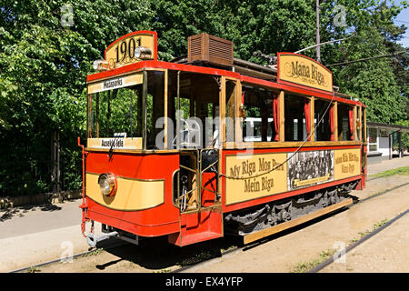 Au terminus du train rétro Mežaparks park, Riga, Lettonie Banque D'Images