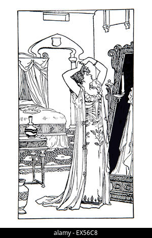 Illustration de Cendrillon, (1895) par l'illustrateur H Granville est tombé Banque D'Images