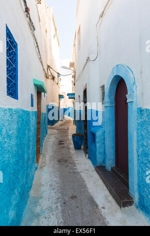 La Kasbah des Oudaias apartments Méditerranée bleu et blanc à Rabat Banque D'Images