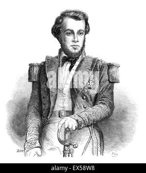 Joseph René Bellot (1826-1853) était un explorateur de l'Arctique. Gravure de Magasin Pittoresqie, 1858. Banque D'Images