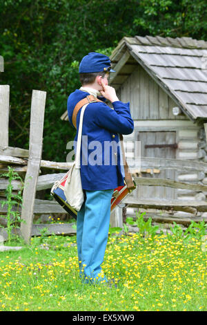 Reconstitution de la guerre de sécession à l'Ulster American Folk Park Banque D'Images