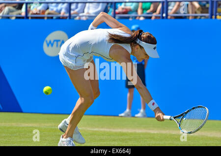 Agnieszka Radwanska (Pologne) au cours de sa défaite en finale de l'Aegon International, Eastbourne, 24 juin 2015 Banque D'Images