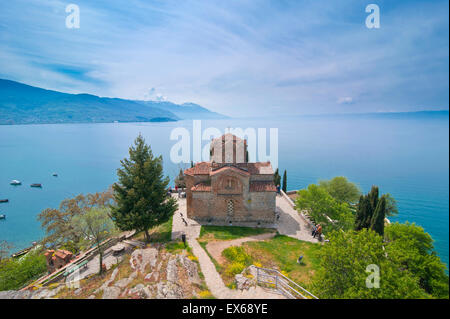 Église de Saint-Jean à Kaneo, UNESCO World Heritage Site, au bord du lac Ohrid, Ohrid, Macédoine Banque D'Images